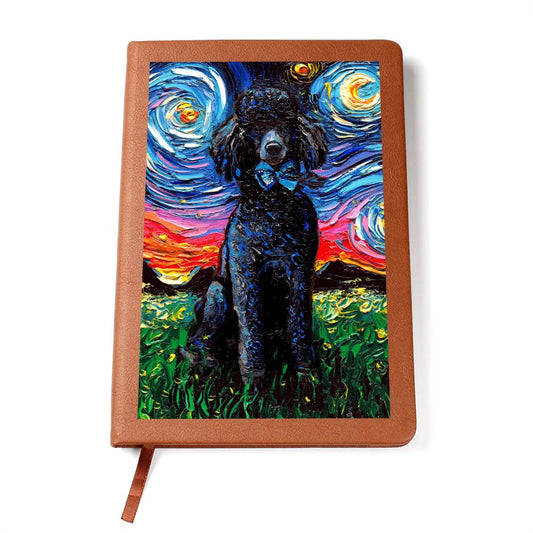 Black Poodle Leather Journal