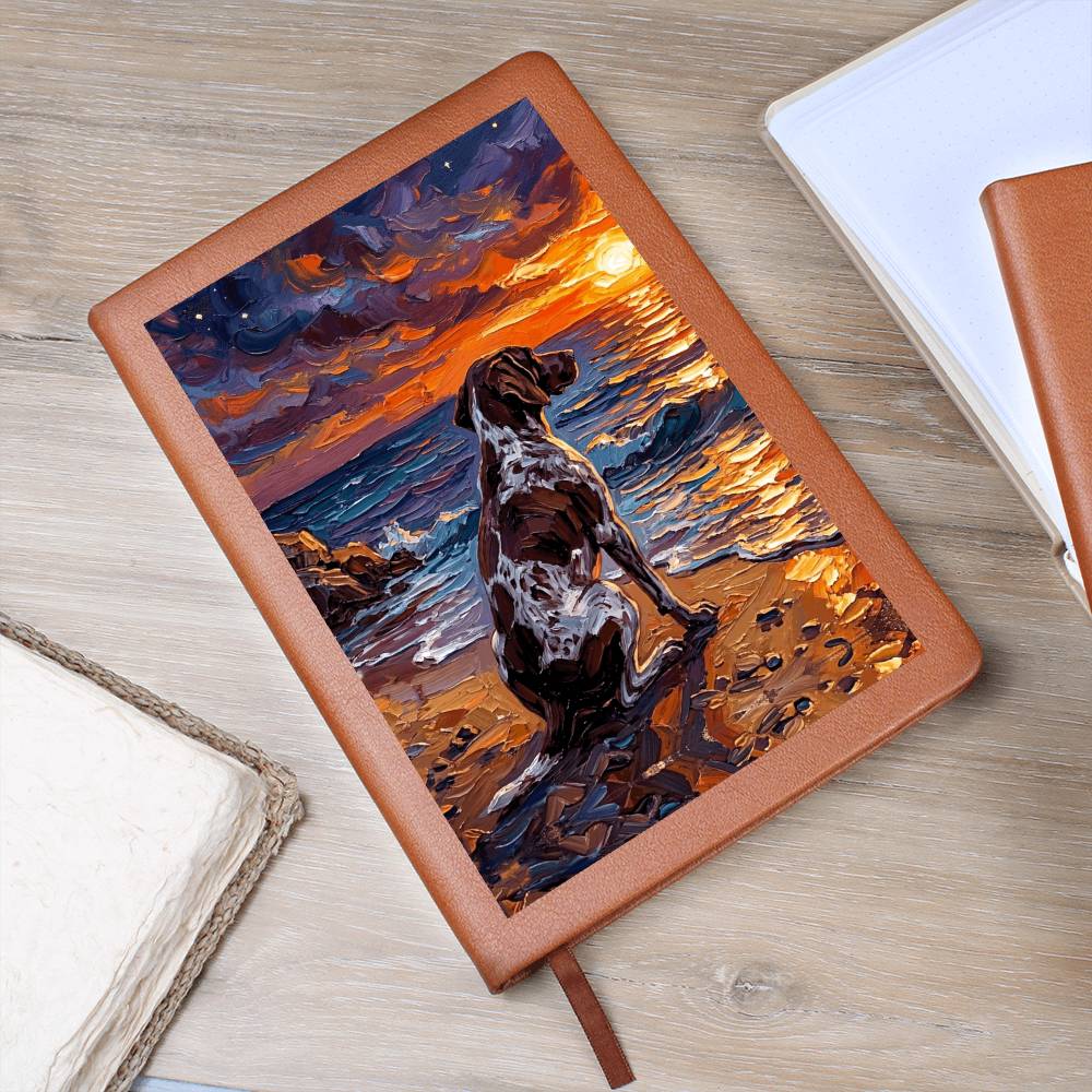 Beach Days - German Pointer Leather Journal