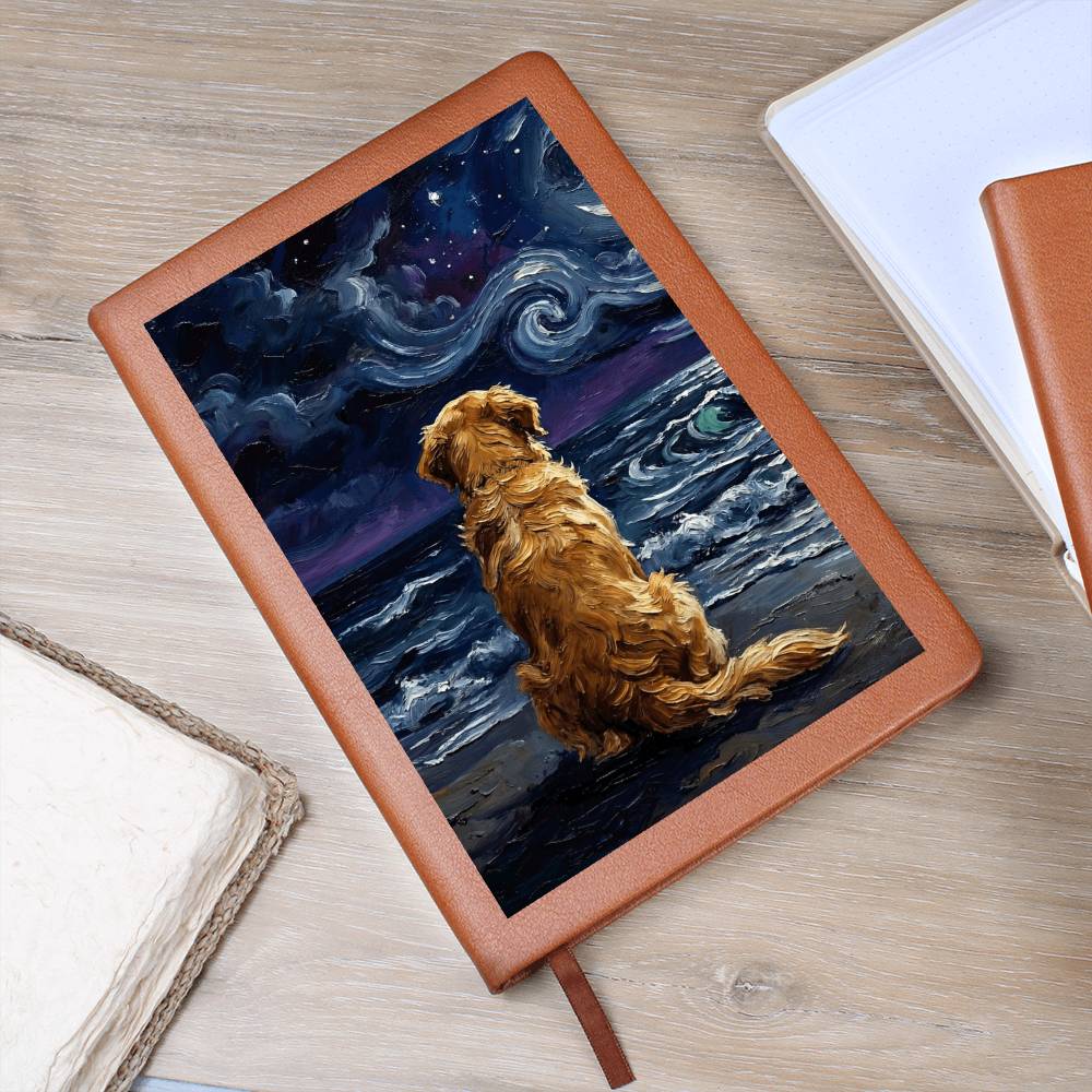 Beach Nights - Golden Retriever Leather Journal