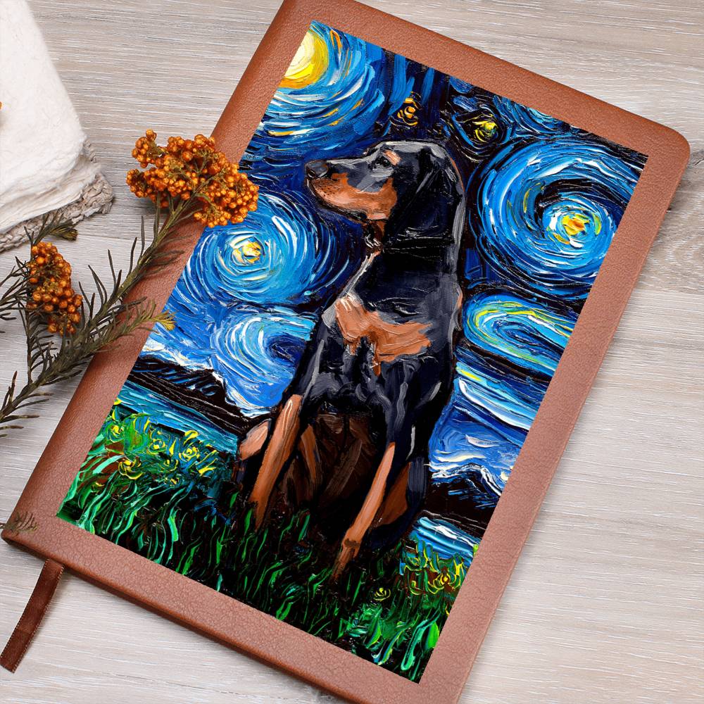 Black and Tan Coonhound Leather Journal