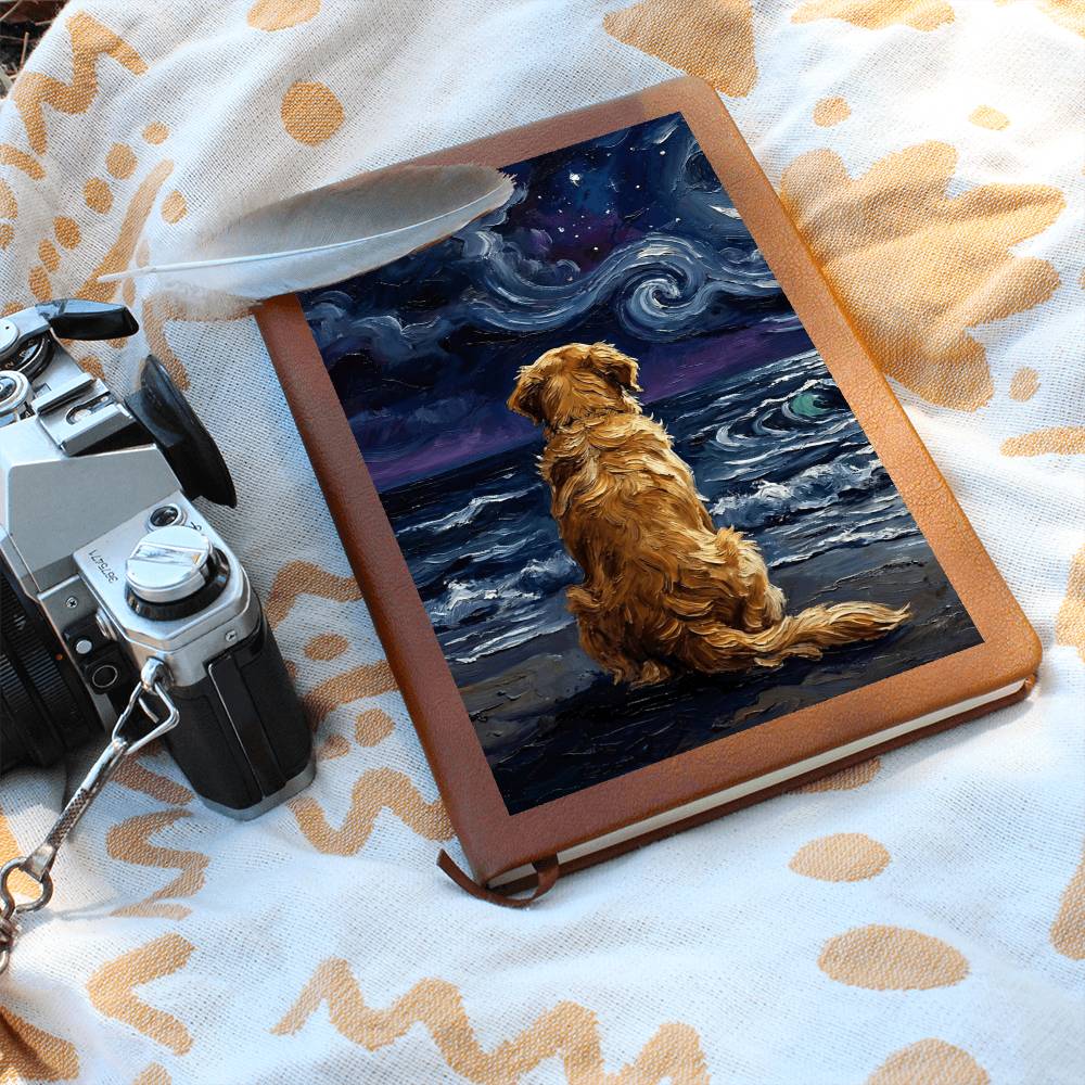 Beach Nights - Golden Retriever Leather Journal