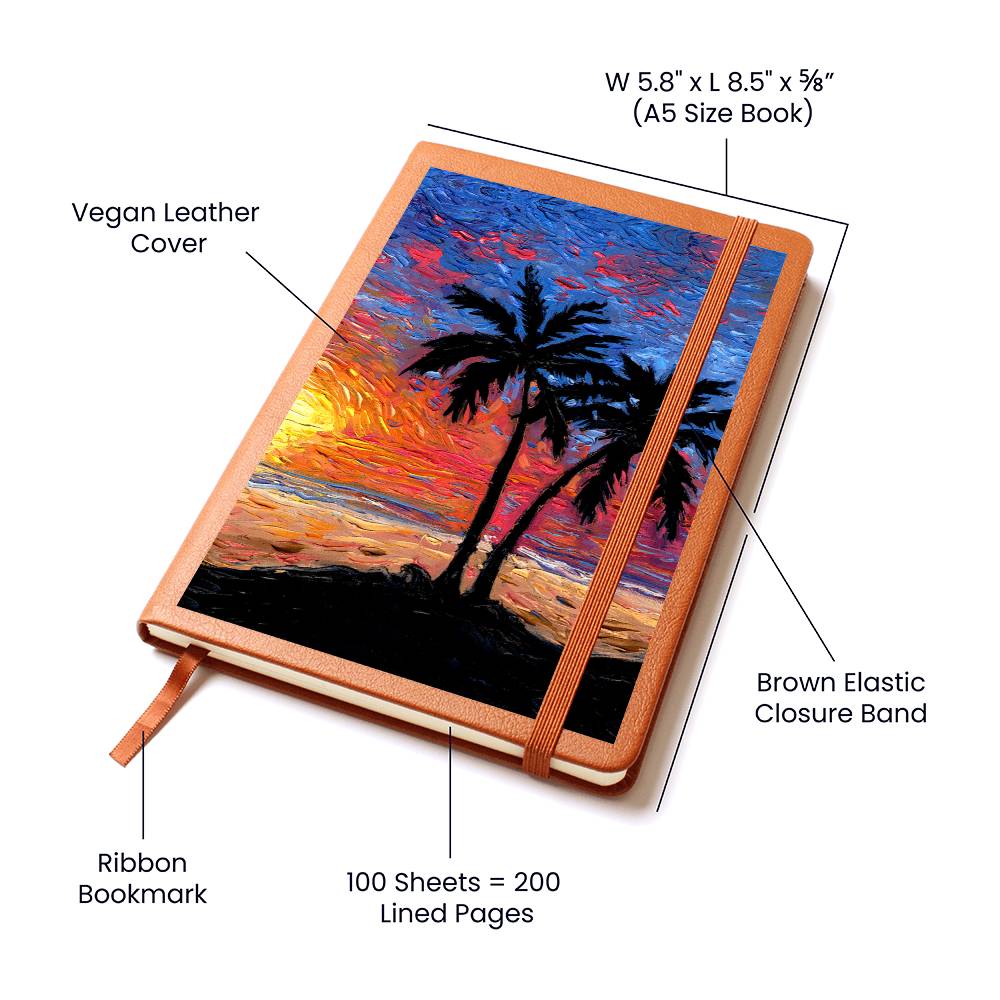 Paradise at Dusk Leather Journal