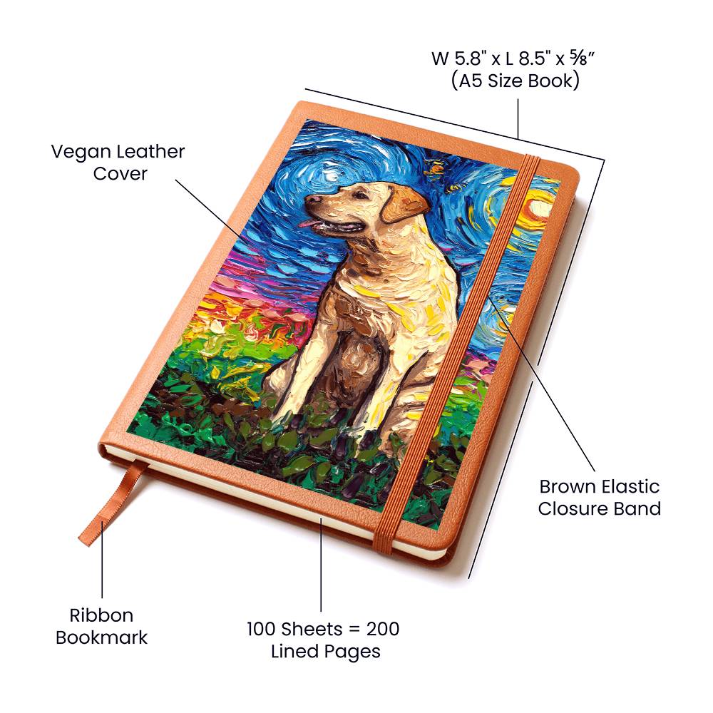 Yellow Labrador Leather Journal