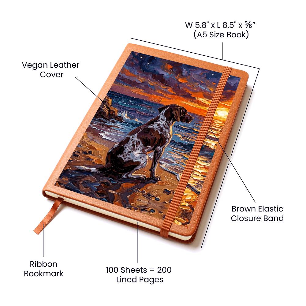 Beach Days - German Pointer Leather Journal
