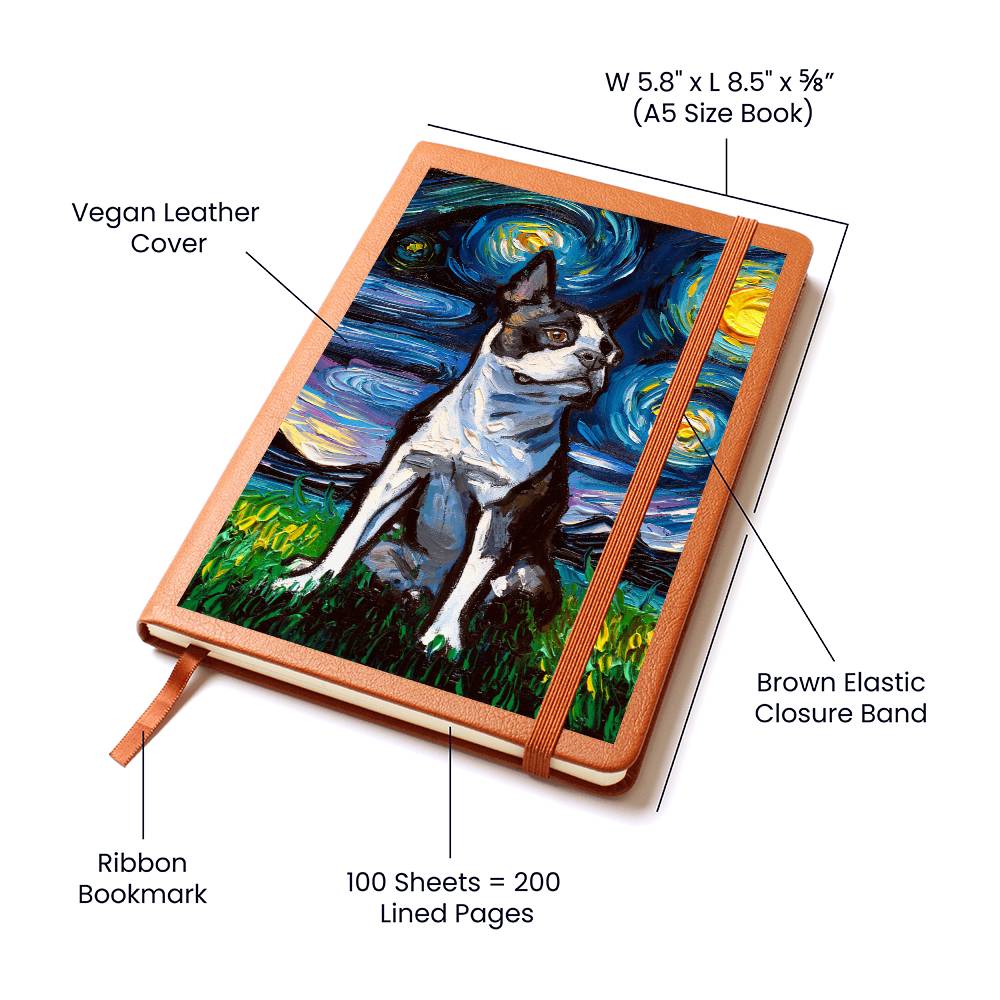 Boston Terrier Leather Journal