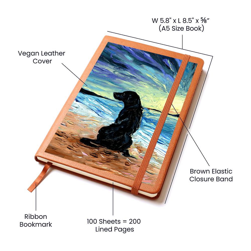 Beach Days - Black Lab Leather Journal