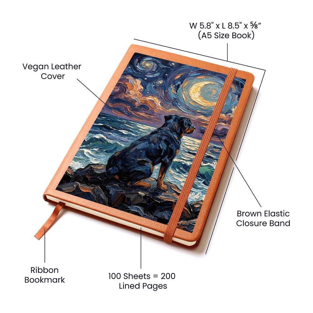 Beach Nights - Rottweiler Leather Journal