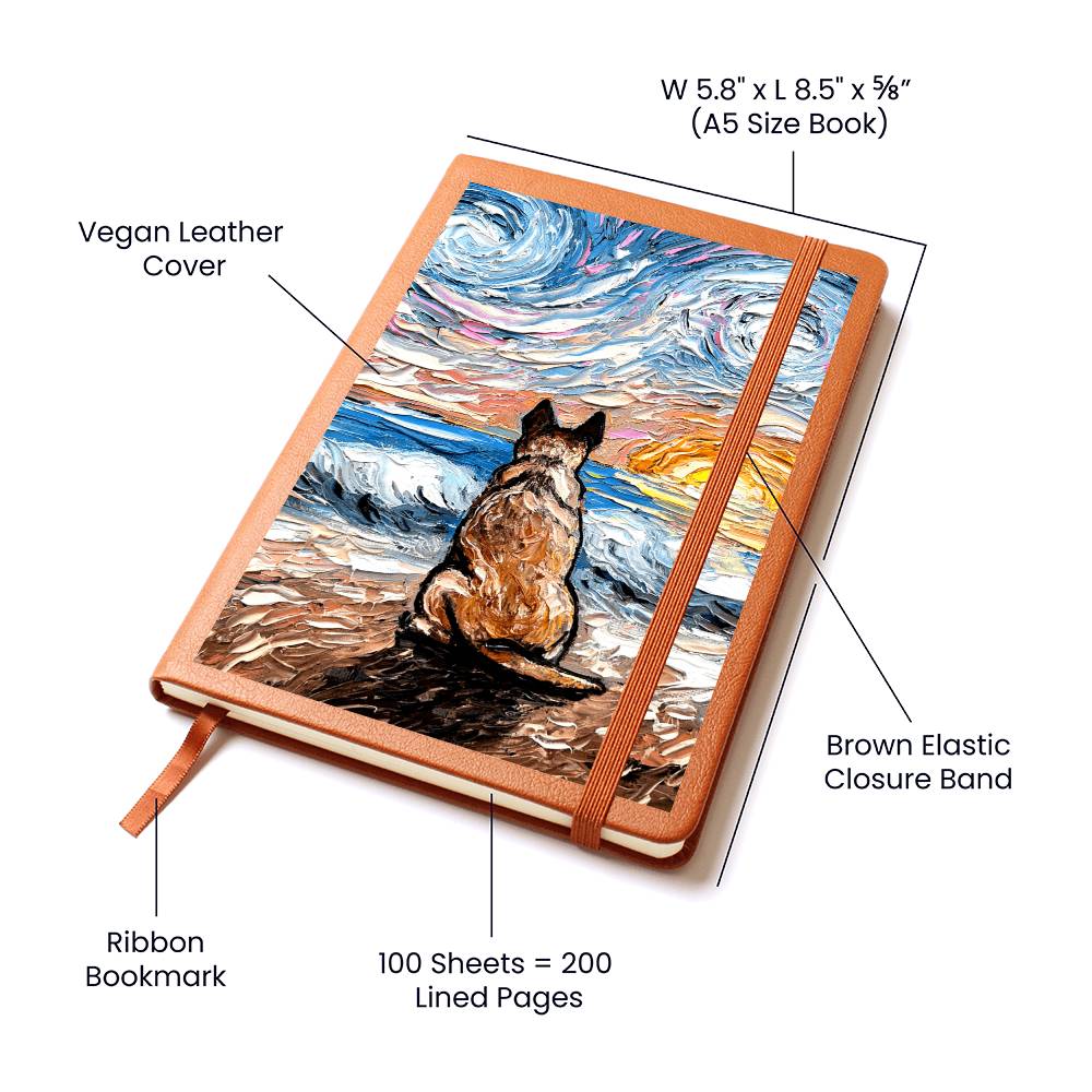 Beach Days - Red Heeler Leather Journal