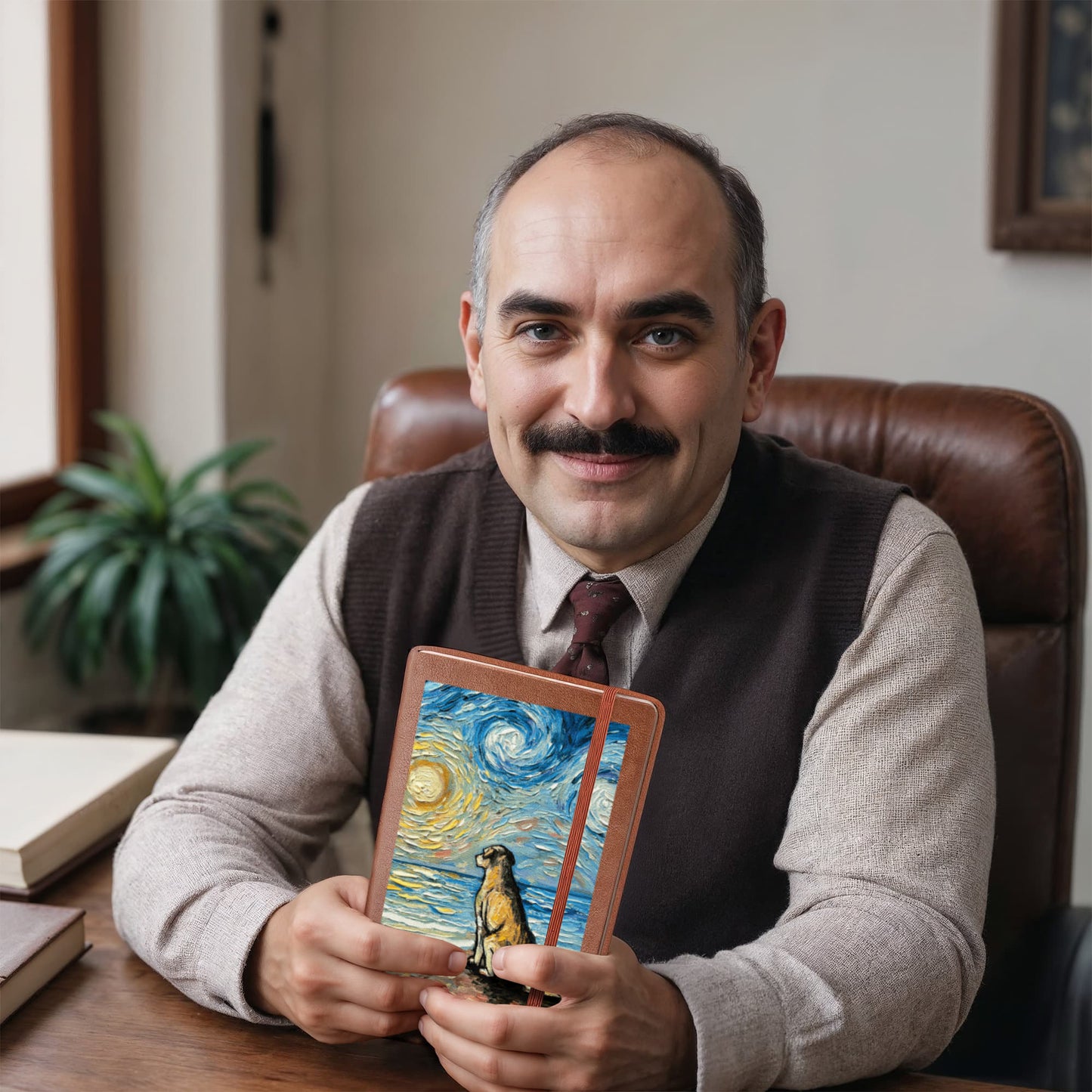 Beach Days - Yellow Labrador Leather Journal