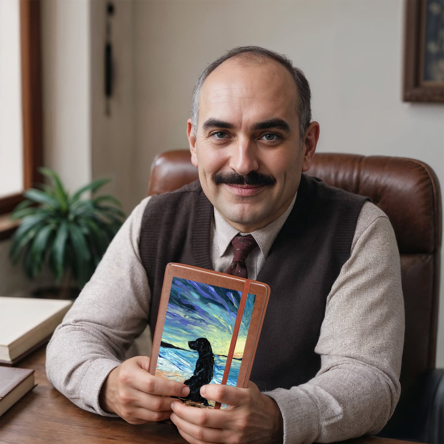 Beach Days - Black Lab Leather Journal