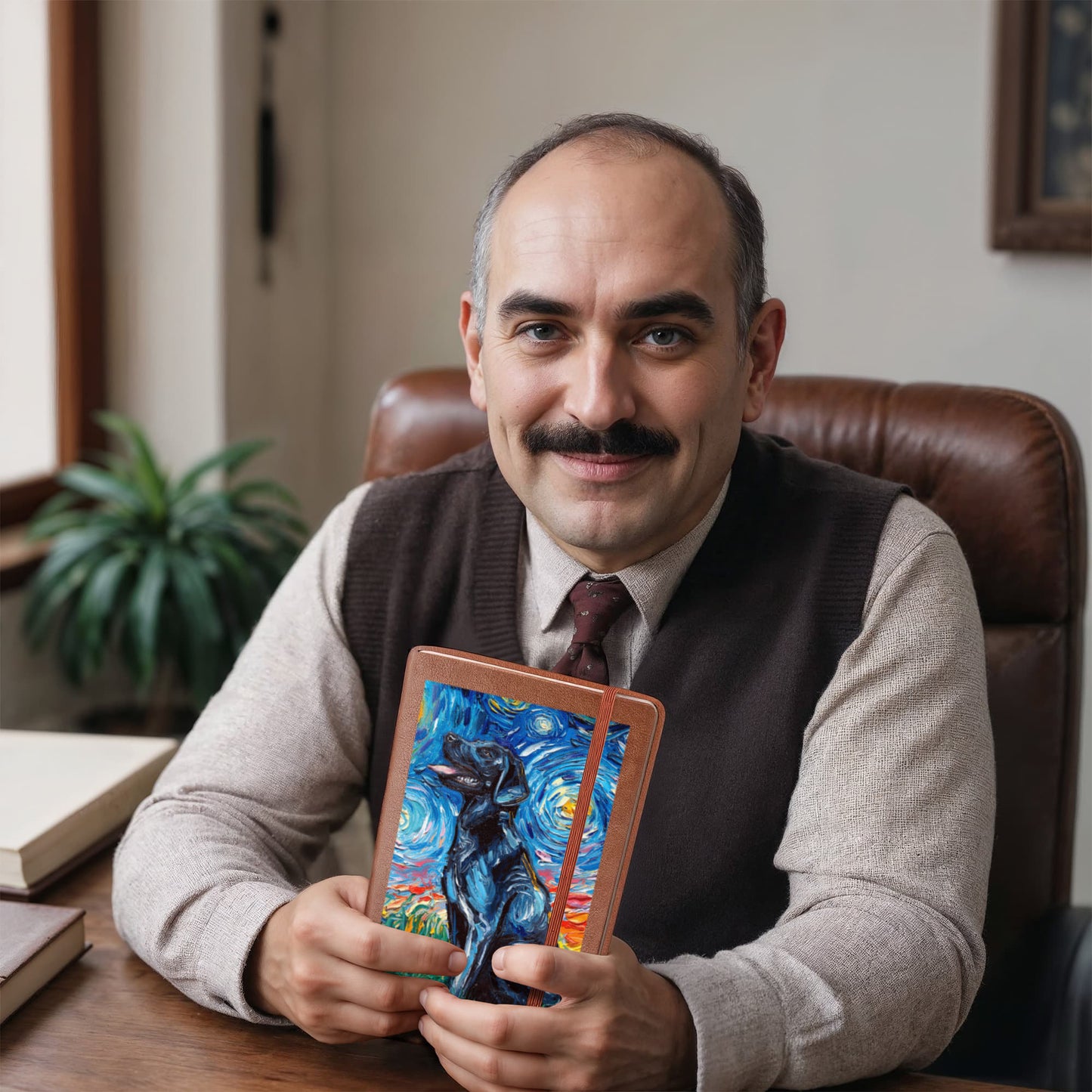 Black Labrador Leather Journal