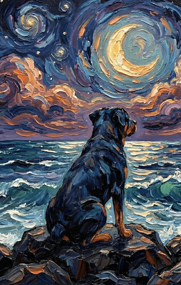 Beach Nights - Rottweiler Leather Journal