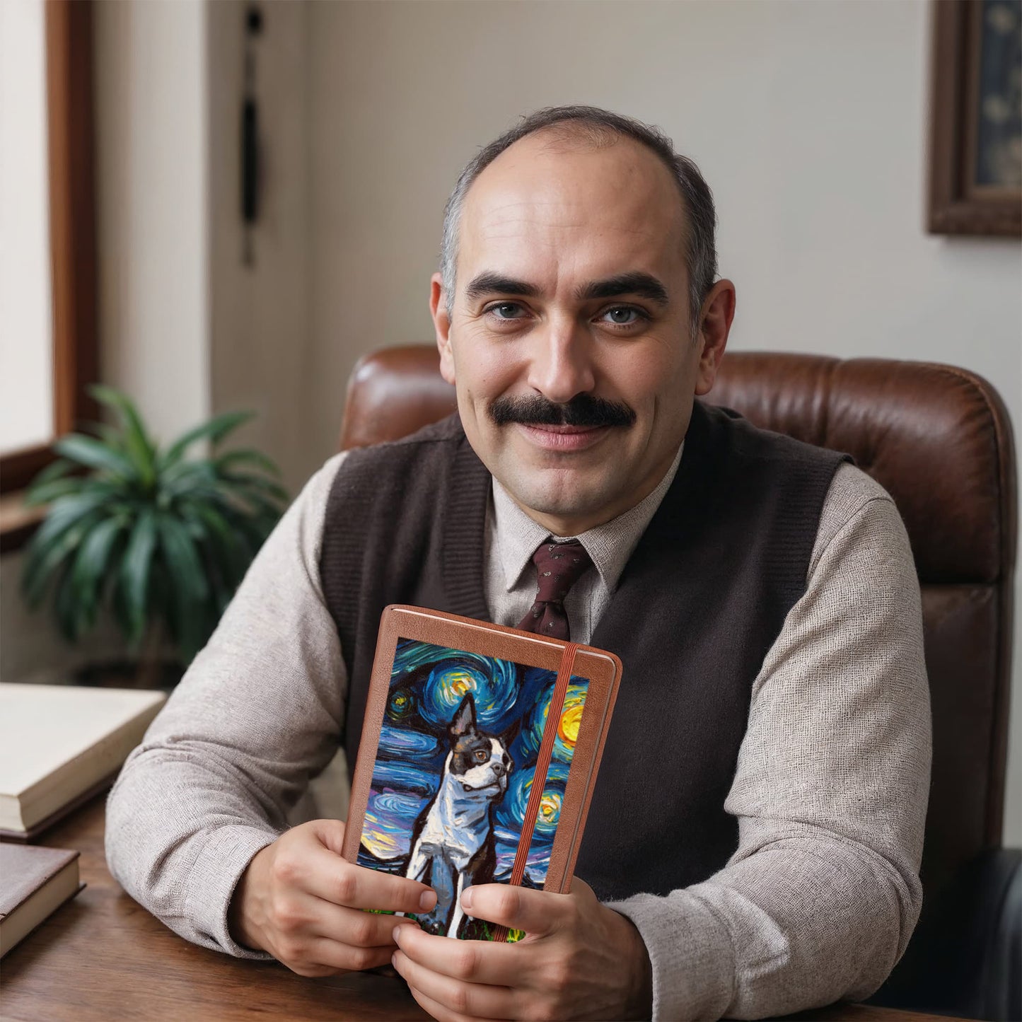 Boston Terrier Leather Journal