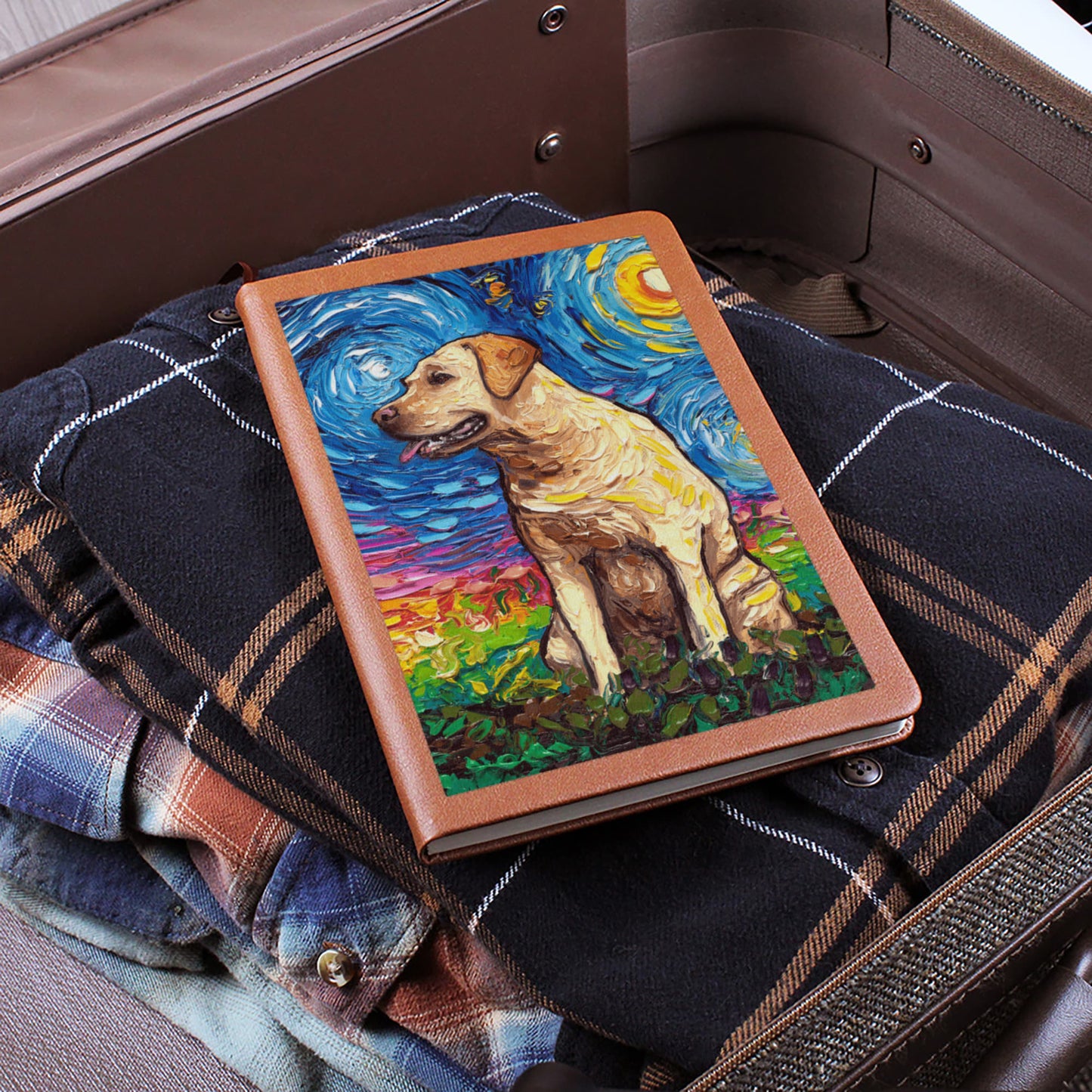 Yellow Labrador Leather Journal