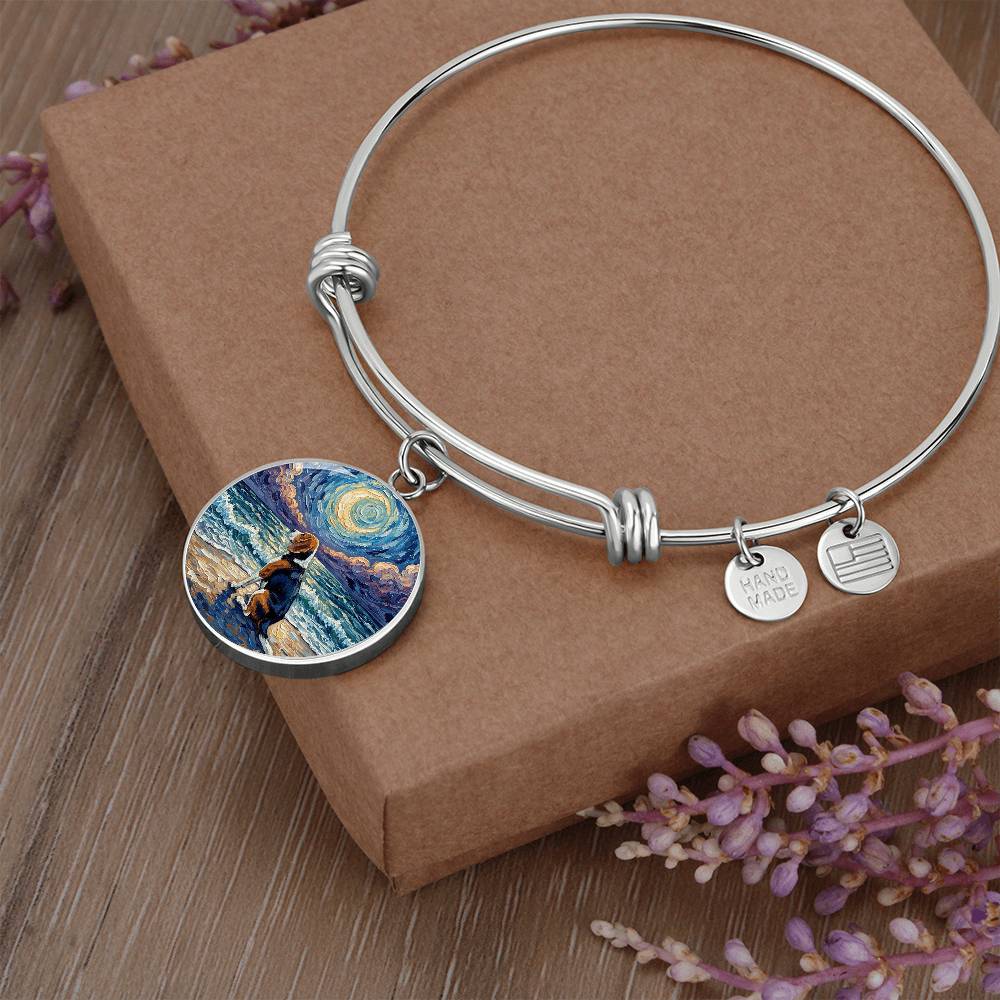 Beach Night - Beagle Round Charm Bracelet