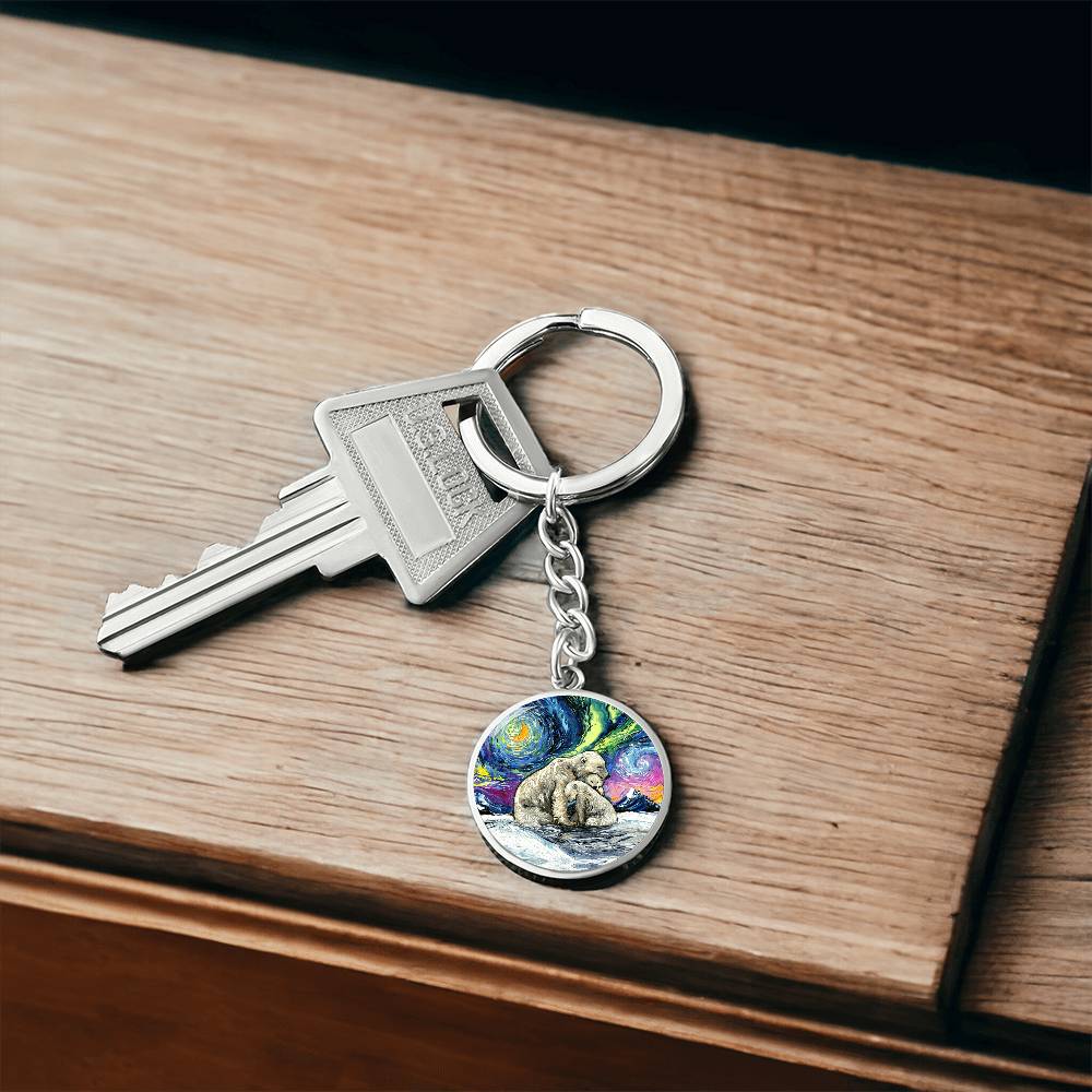 Polar Night Round Keychain