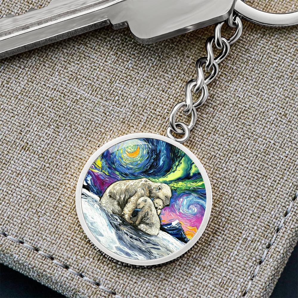 Polar Night Round Keychain