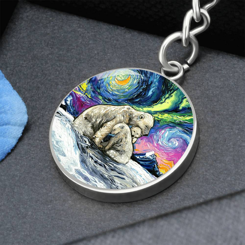 Polar Night Round Keychain
