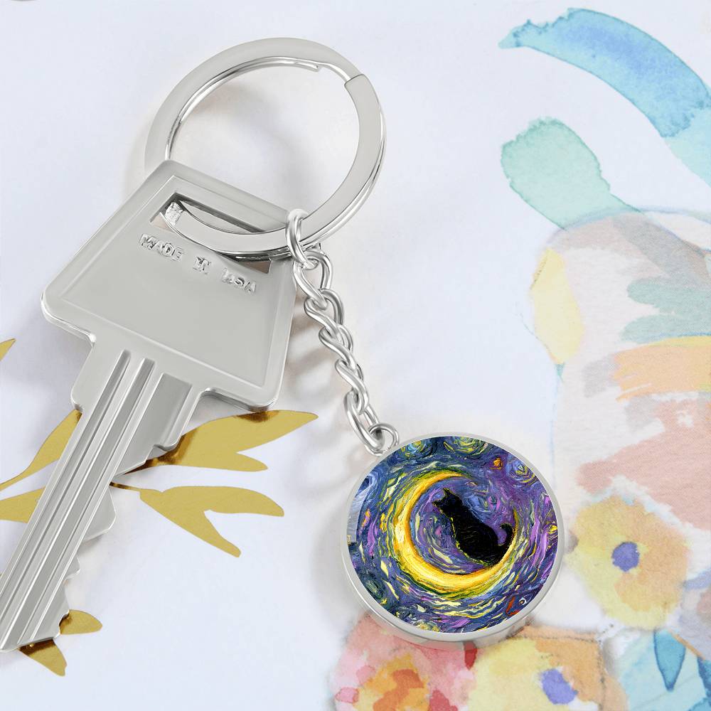 Luna Round Keychain