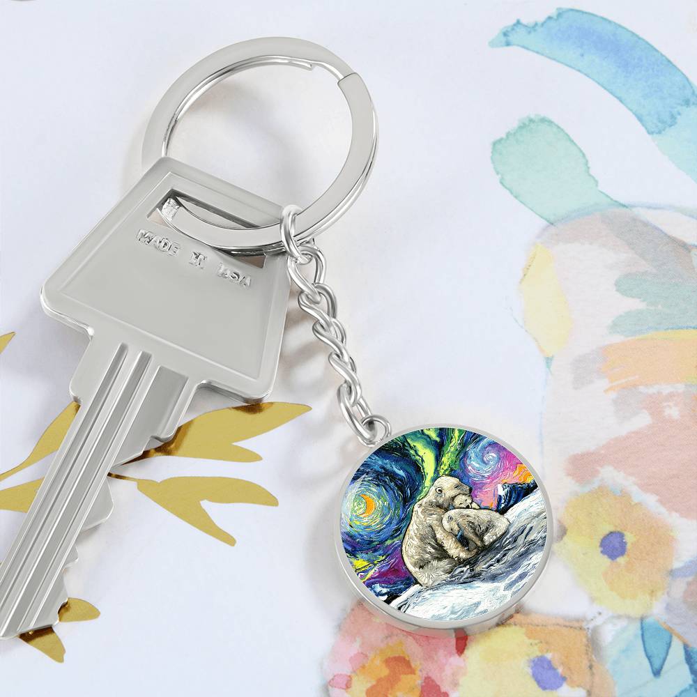 Polar Night Round Keychain