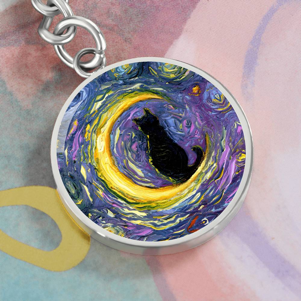 Luna Round Keychain