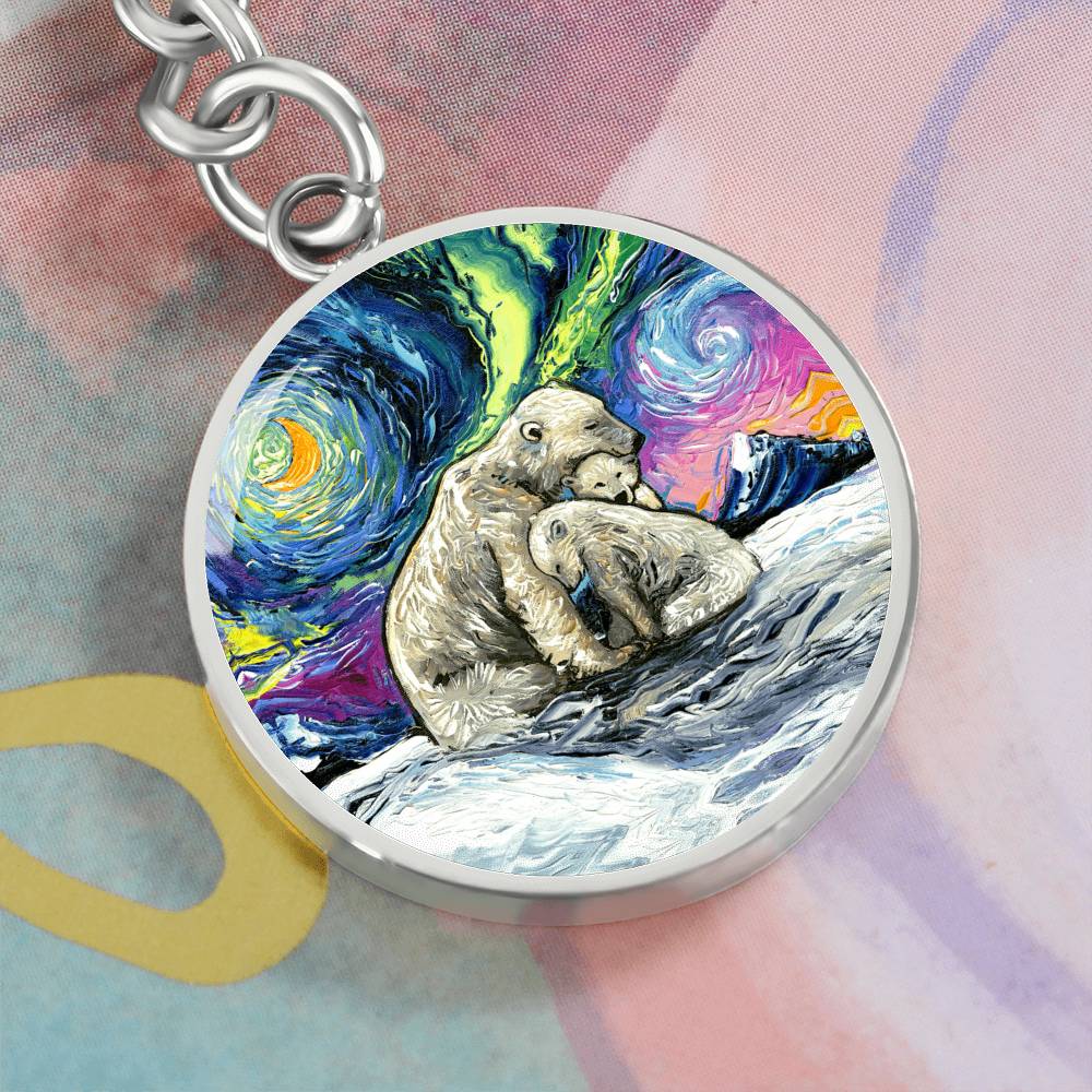 Polar Night Round Keychain