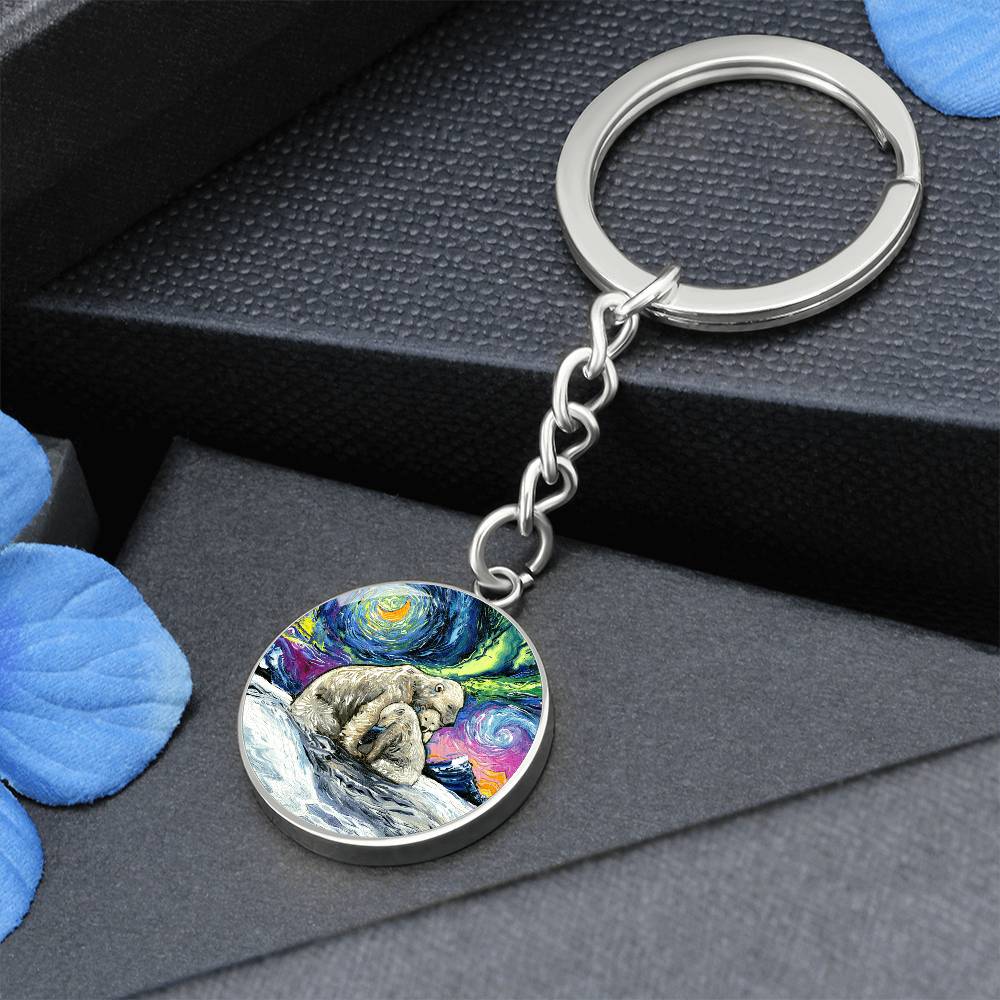 Polar Night Round Keychain