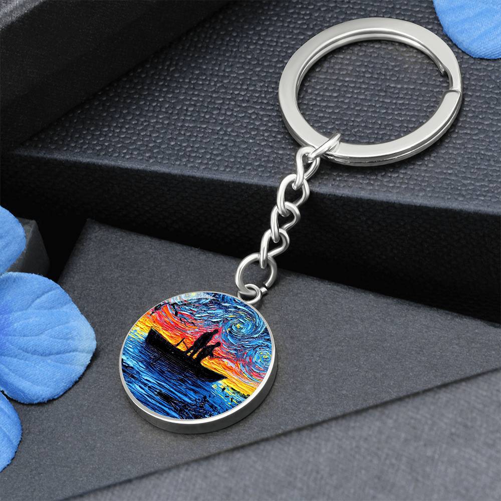 The Fishing Trip Starry Night Round Keychain