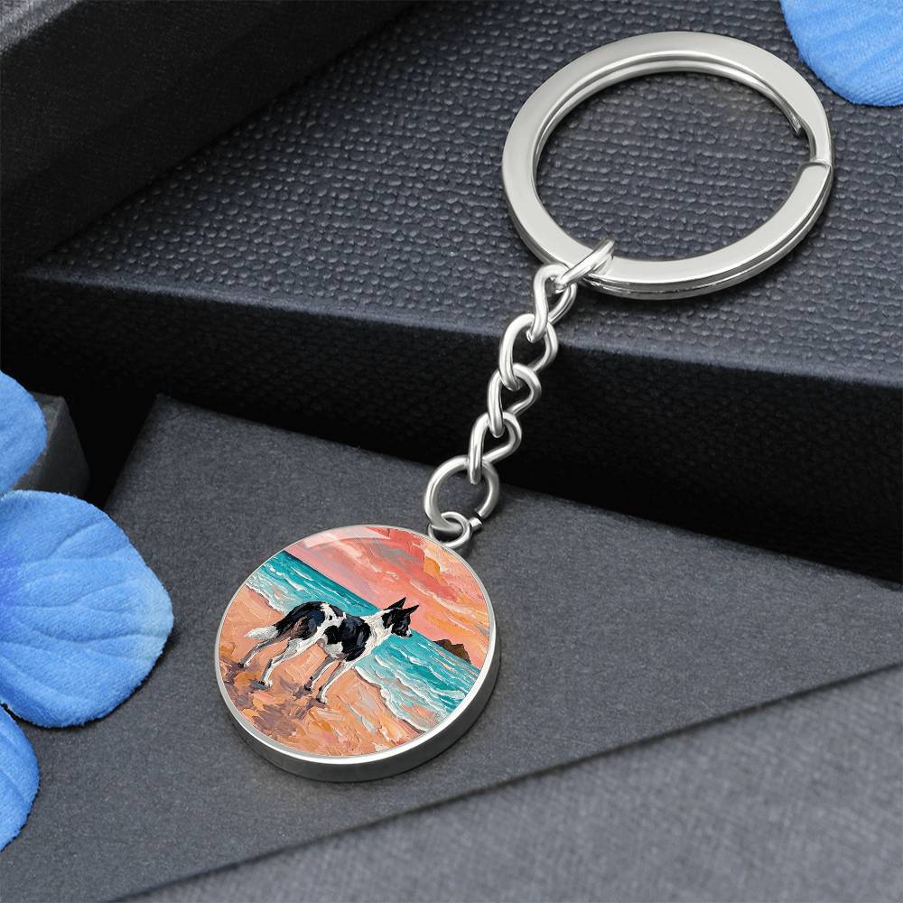 Beach Day - Canaan Dog Round Keychain
