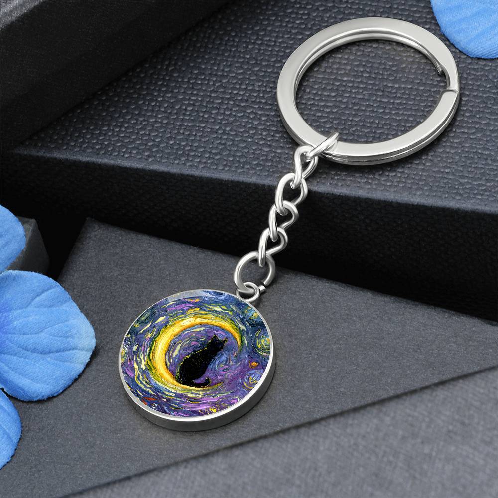 Luna Round Keychain
