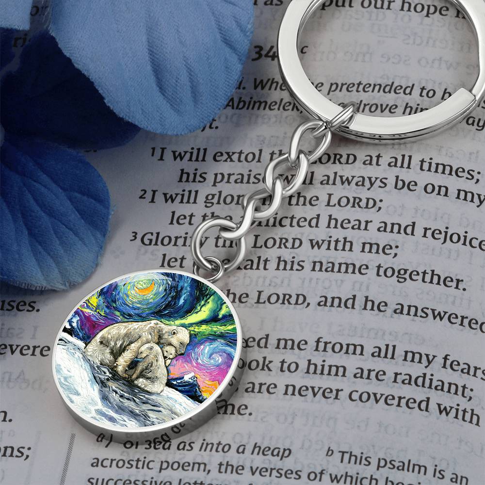 Polar Night Round Keychain