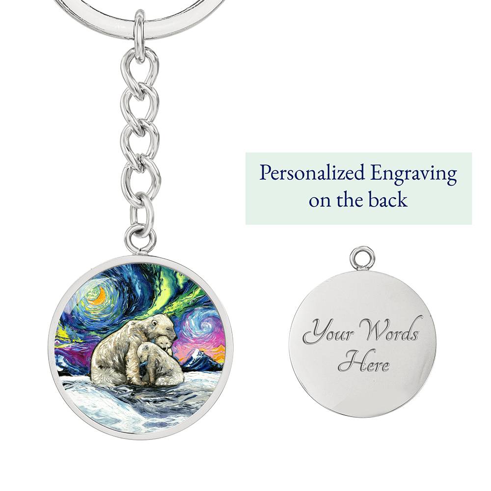 Polar Night Round Keychain