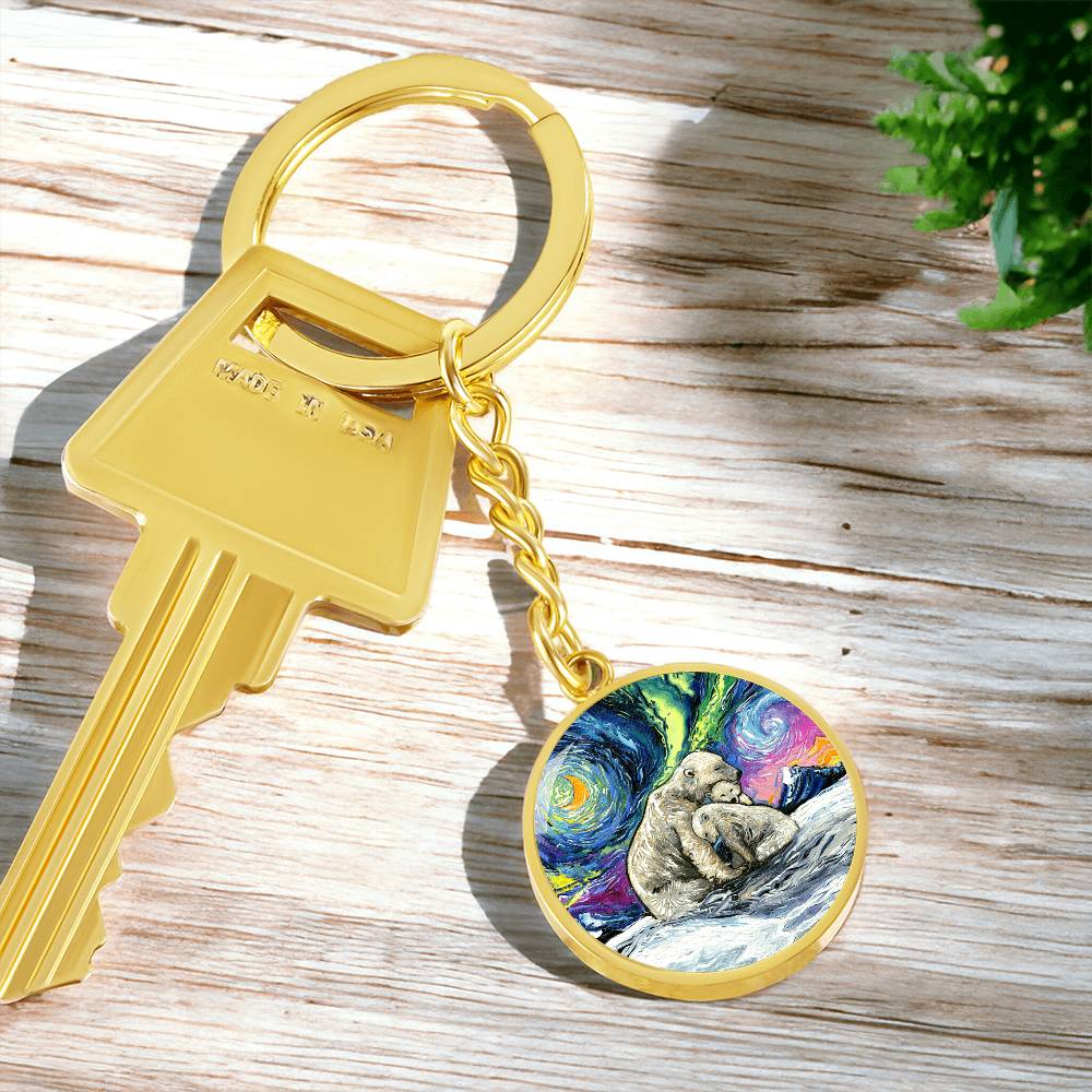 Polar Night Round Keychain
