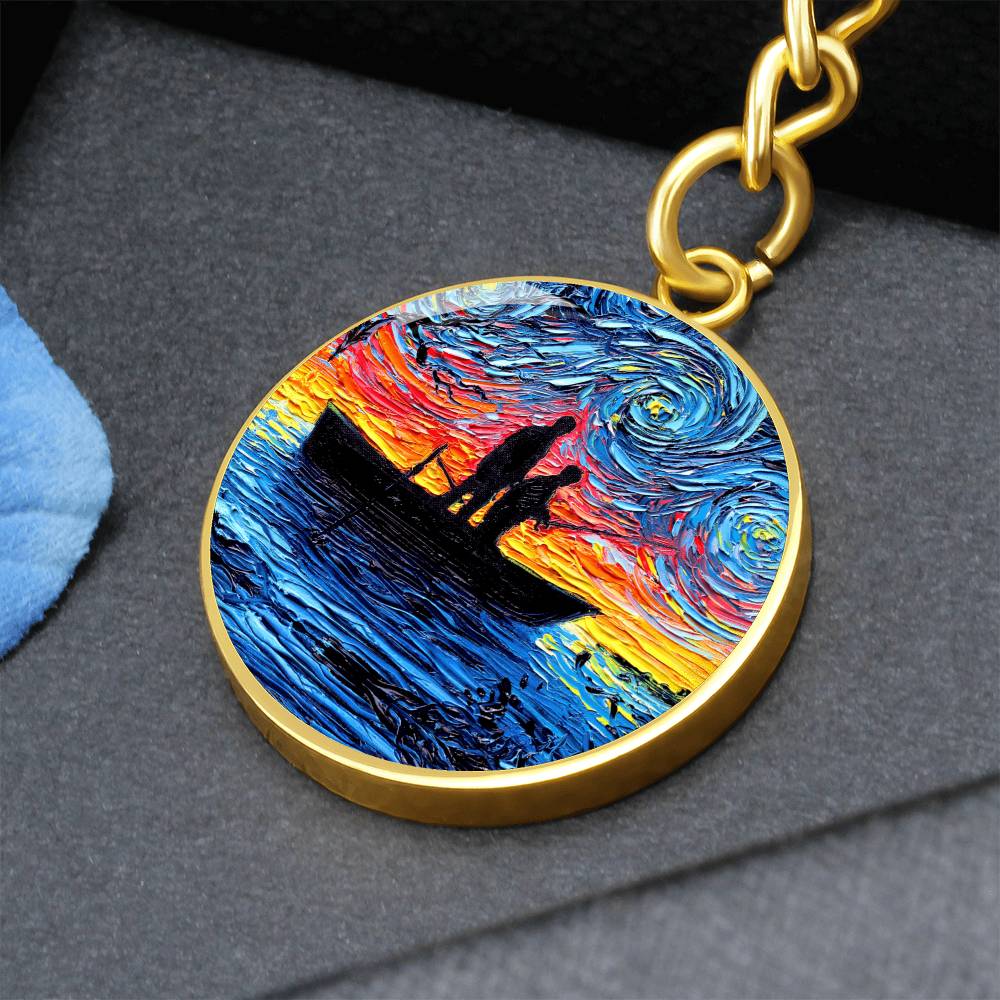 The Fishing Trip Starry Night Round Keychain