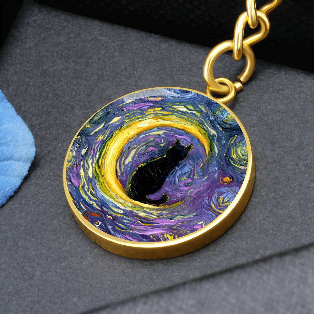 Luna Round Keychain