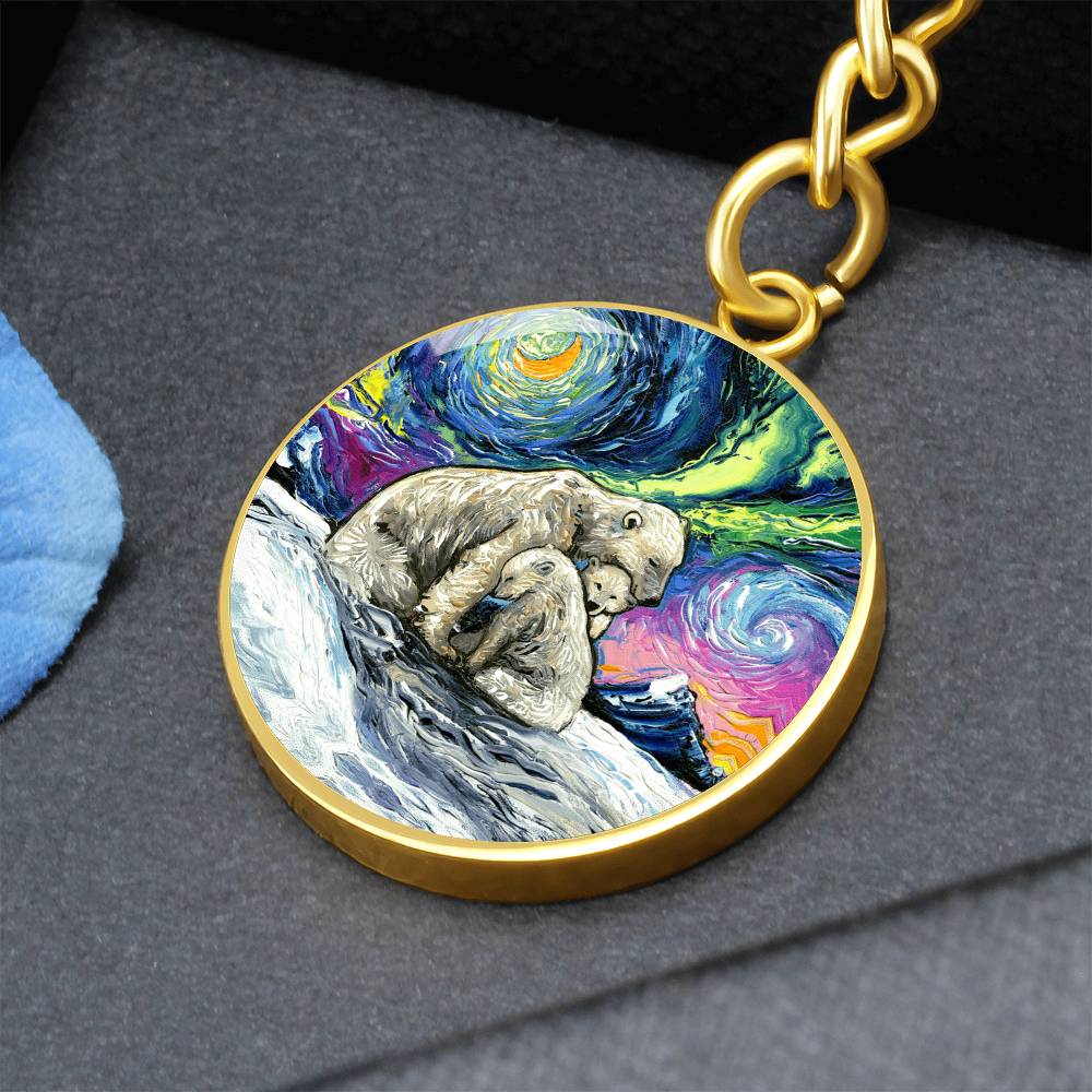 Polar Night Round Keychain
