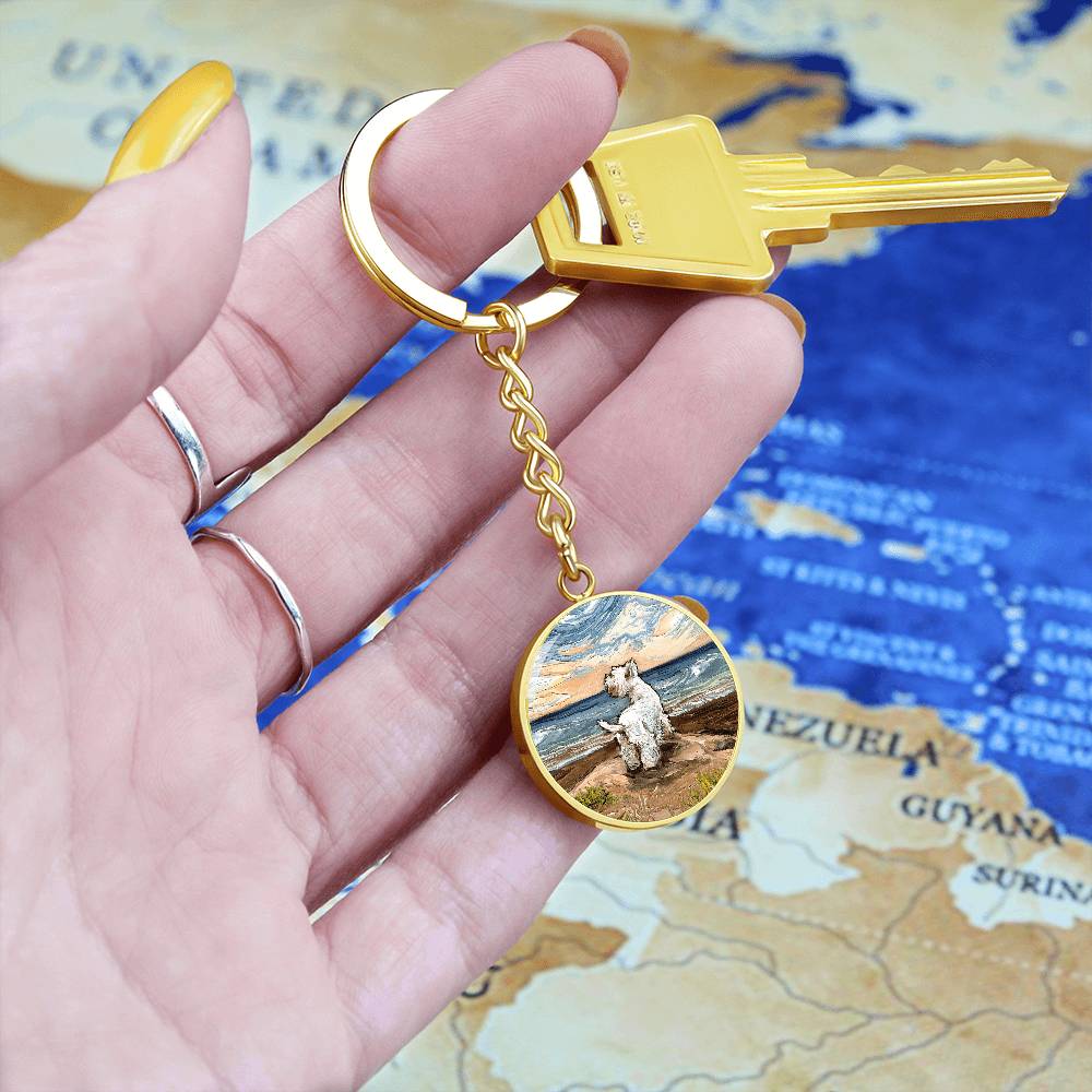 Beach Days - Westie Round Keychain