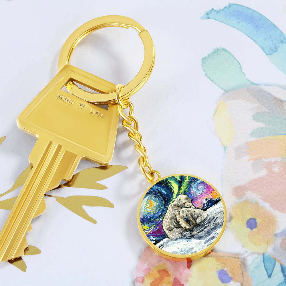 Polar Night Round Keychain