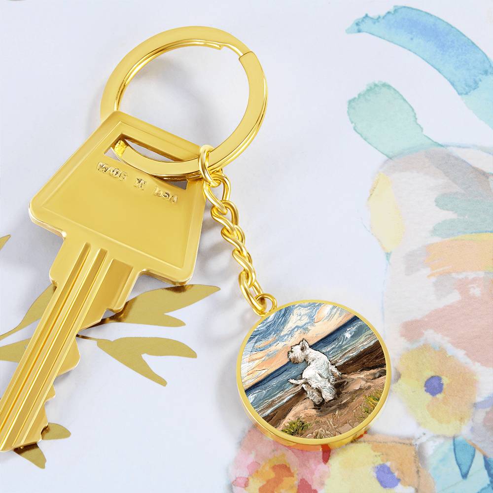Beach Days - Westie Round Keychain