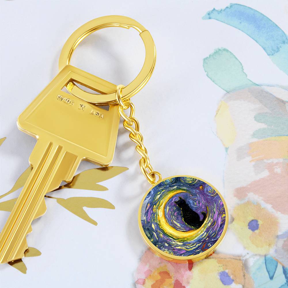 Luna Round Keychain