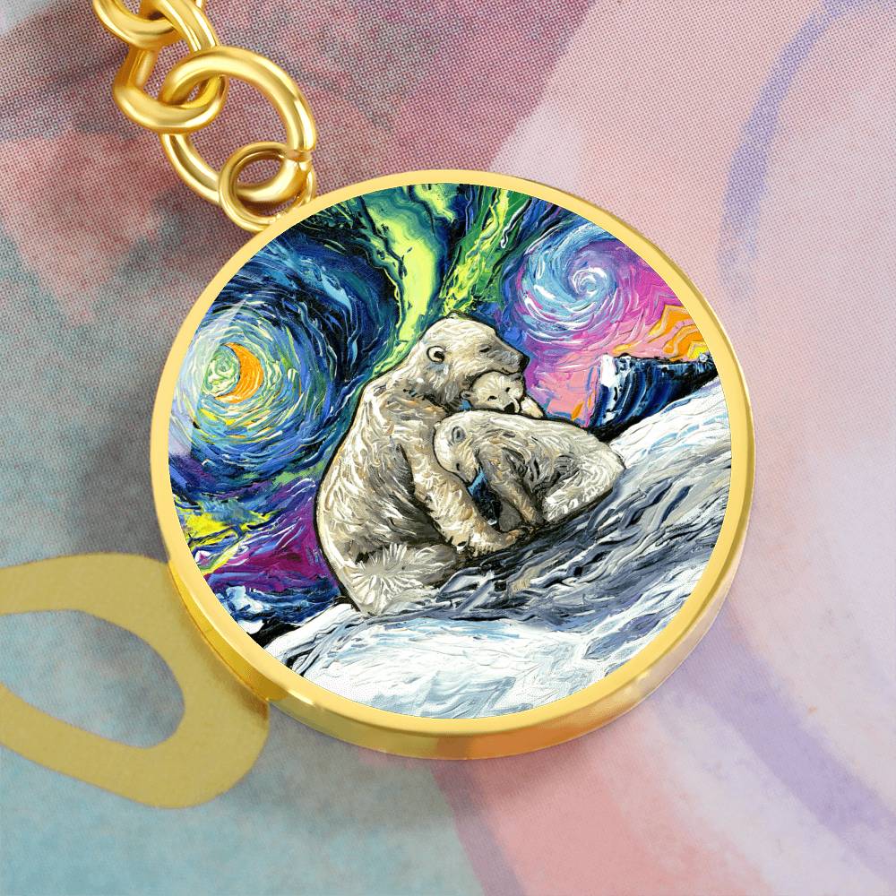 Polar Night Round Keychain