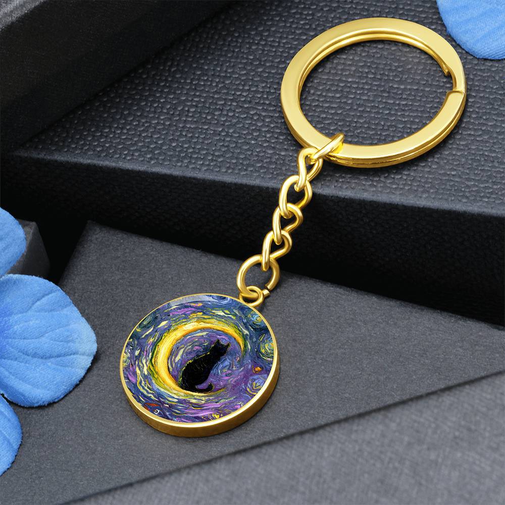 Luna Round Keychain