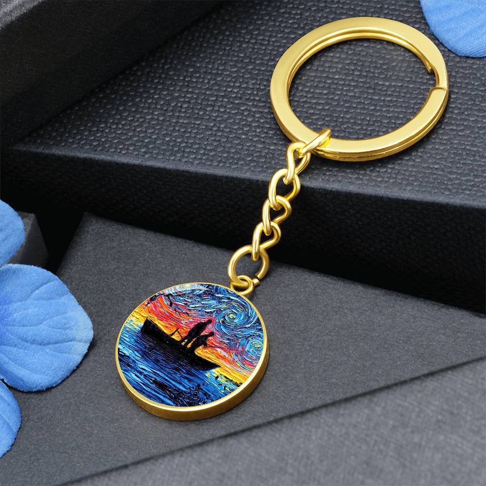 The Fishing Trip Starry Night Round Keychain