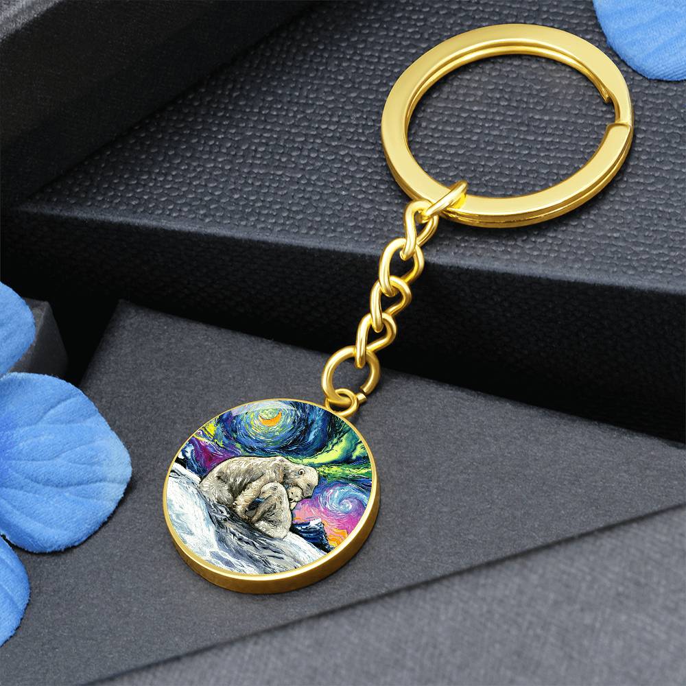 Polar Night Round Keychain