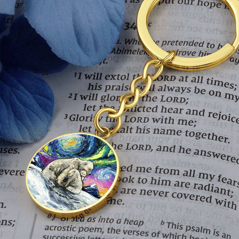 Polar Night Round Keychain