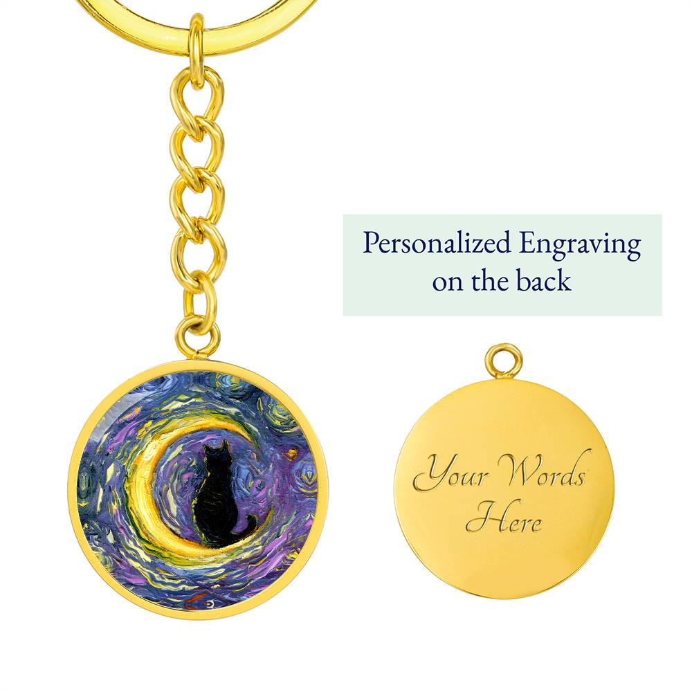 Luna Round Keychain