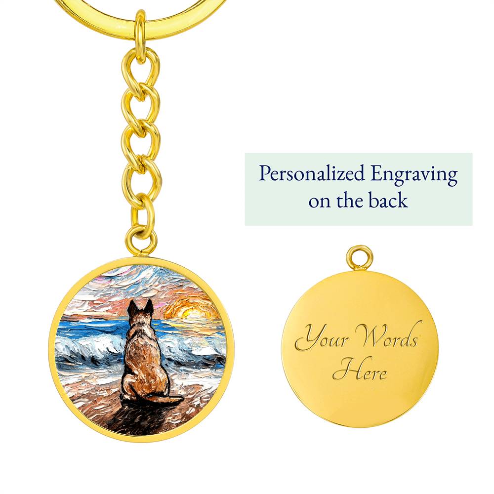 Beach Days - Red Heeler Round Keychain