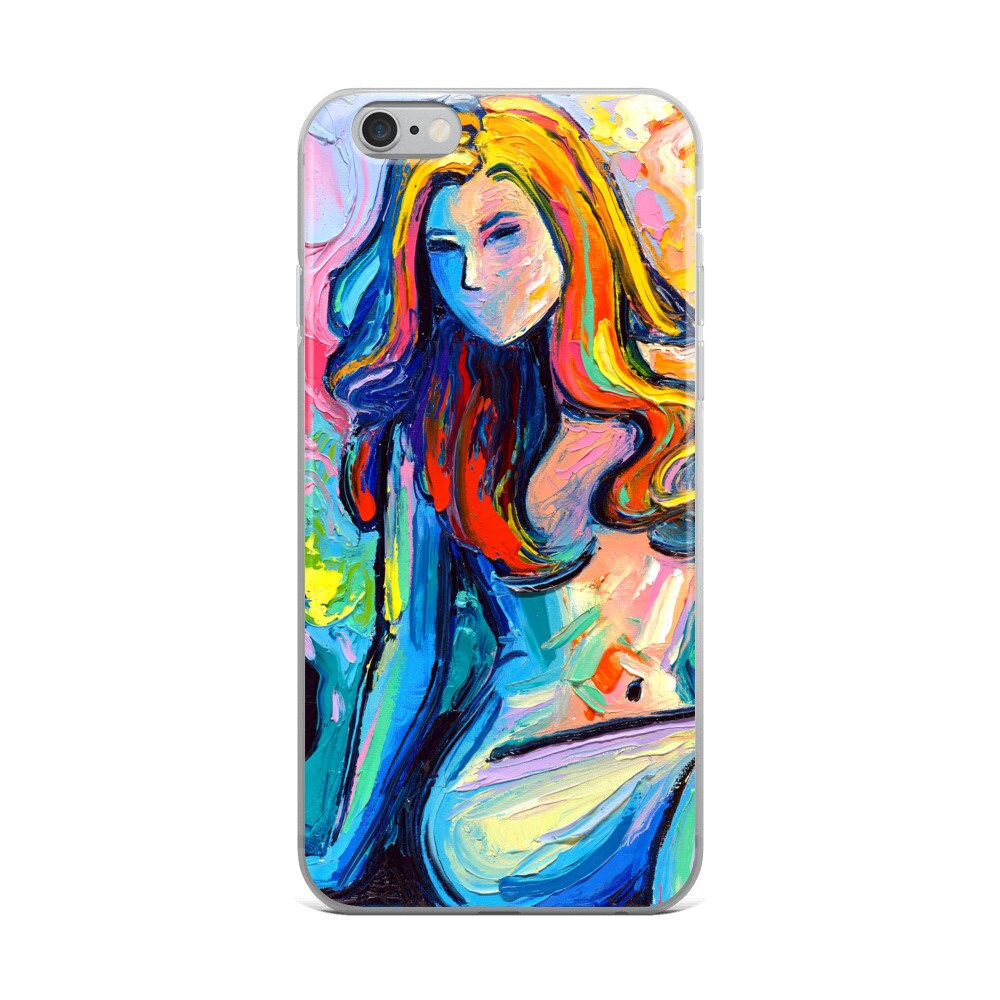 Abstract Nude iPhone Case Phone Protector Cast No Shadow colorful female nude art by Aja