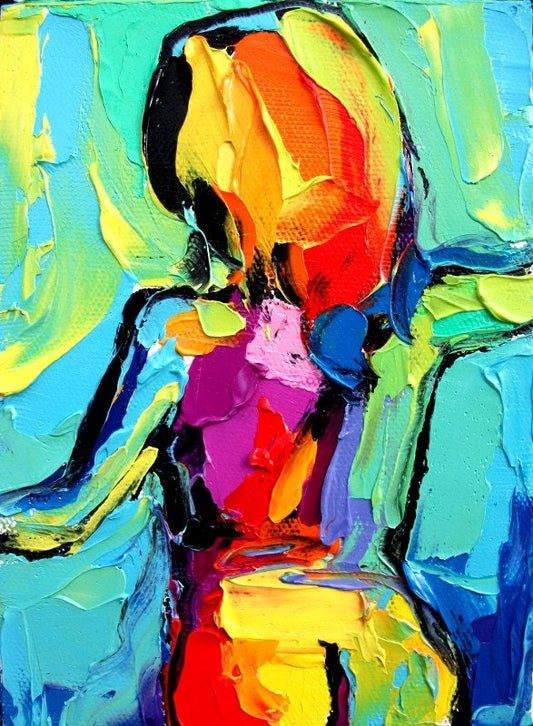 Abstract Female Figure Art print nude abstract Lustre reproduction by Aja ebsq Femme 27  9x12