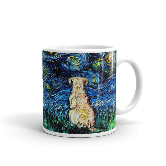 Yellow Labrador Coffee Mug Dog Lover Starry Night Art by Aja ceramic cup cute Yellow Lab dog drinkware